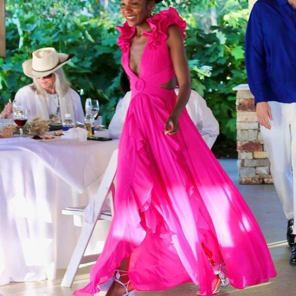 Pat Bo FLUTTER SLEEVE DRESS (Pink) - Picture 2 of 7